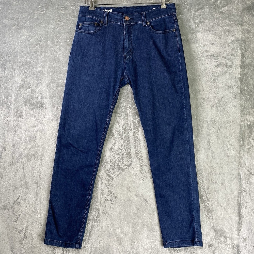 Mugsy Studio Blues Jeans Mens 32x30 (fit 30x29) Slim Tapered Stretch Dark Wash